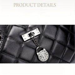 Quilted Detail Square Handbag Satchel Bag Women Solid Work