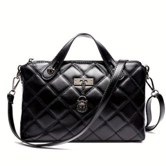 Quilted Detail Square Handbag Satchel Bag Women Solid Work