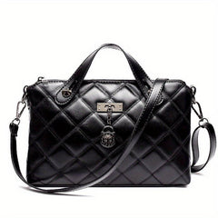 Quilted Detail Square Handbag Satchel Bag Women Solid Work