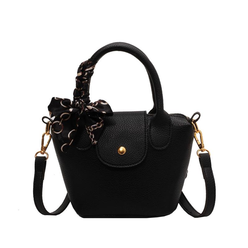 Scarf Strap Crossbody Satchel Bag PU Leather Textured Bag