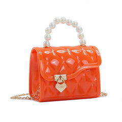 Heart Decor Mini Satchel Bag Lightweight Textured Flap Square Bag
