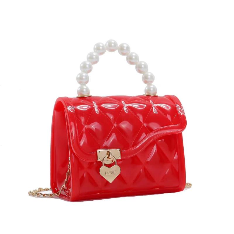 Heart Decor Mini Satchel Bag Lightweight Textured Flap Square Bag