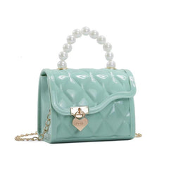 Heart Decor Mini Satchel Bag Lightweight Textured Flap Square Bag