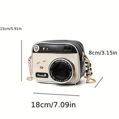 Retro Camera Crossbody Bag PU Leather Handbag Women's Shoulder Bag & Purse
