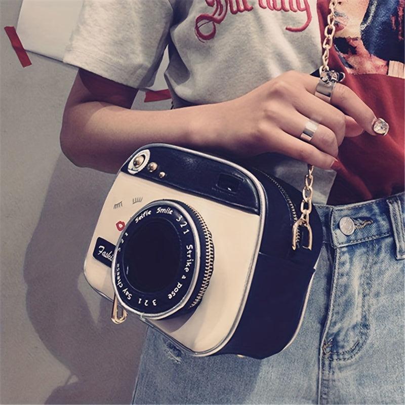 Retro Camera Crossbody Bag PU Leather Handbag Women's Shoulder Bag & Purse