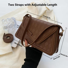 Argyle Pattern Shoulder Bag Flap Purse Women's Stylish Underarm Bag