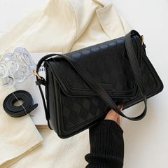 Argyle Pattern Shoulder Bag Flap Purse Women's Stylish Underarm Bag