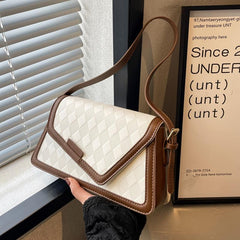 Argyle Pattern Shoulder Bag Flap Purse Women's Stylish Underarm Bag