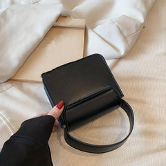 Buckle Decor Crossbody Bag with Metal Chain Shoulder Strap