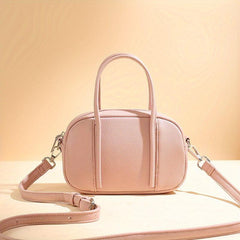 Minimalist Solid Boston Bag All Match Zipper Satchel Bag Women's Crossbody Bag
