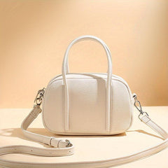 Minimalist Solid Boston Bag All Match Zipper Satchel Bag Women's Crossbody Bag