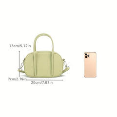 Minimalist Solid Boston Bag All Match Zipper Satchel Bag Women's Crossbody Bag