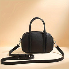 Minimalist Solid Boston Bag All Match Zipper Satchel Bag Women's Crossbody Bag