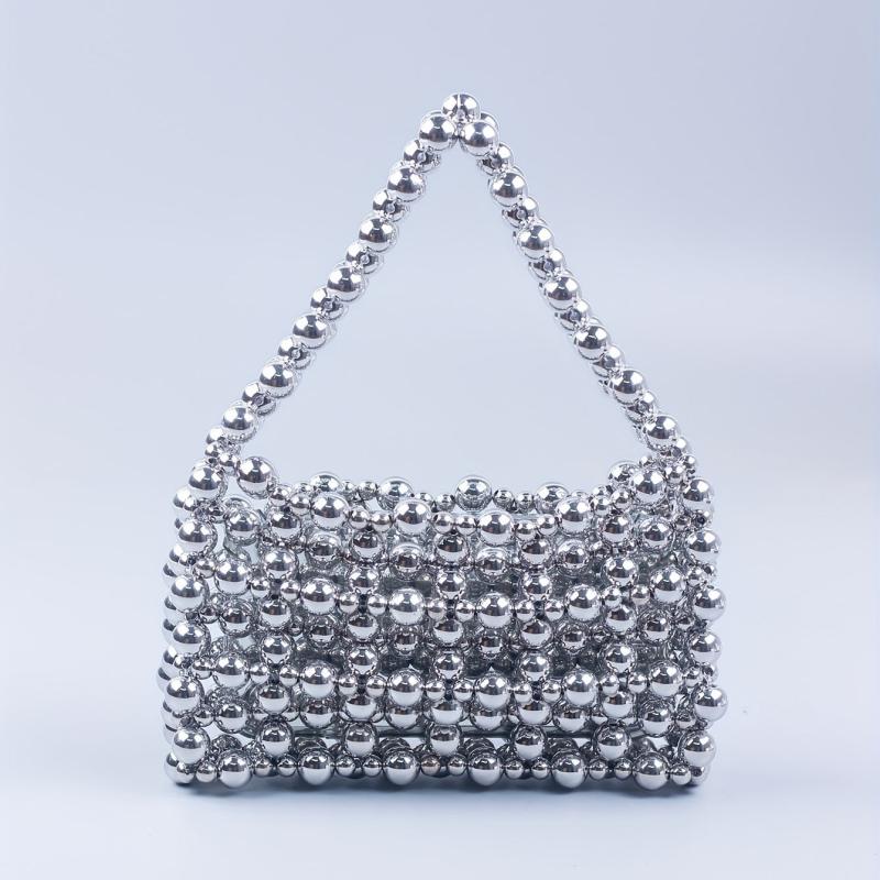 Mini Beaded Square Handbag Hollow Out Clutch Bag Women's Versatile Purse