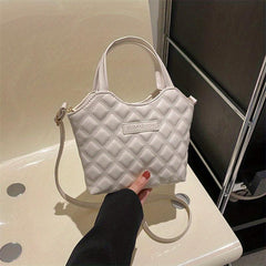 Quilted Bucket Bag PU Leather Casual Daily Handbag & Shoulder Bag