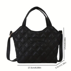 Quilted Bucket Bag PU Leather Casual Daily Handbag & Shoulder Bag