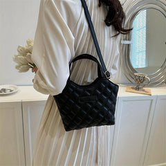 Quilted Bucket Bag PU Leather Casual Daily Handbag & Shoulder Bag