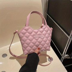 Quilted Bucket Bag PU Leather Casual Daily Handbag & Shoulder Bag