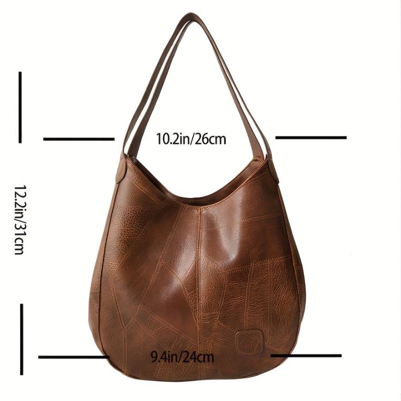 Vintage Hobo Shoulder Bag Solid Tote Bag For Work