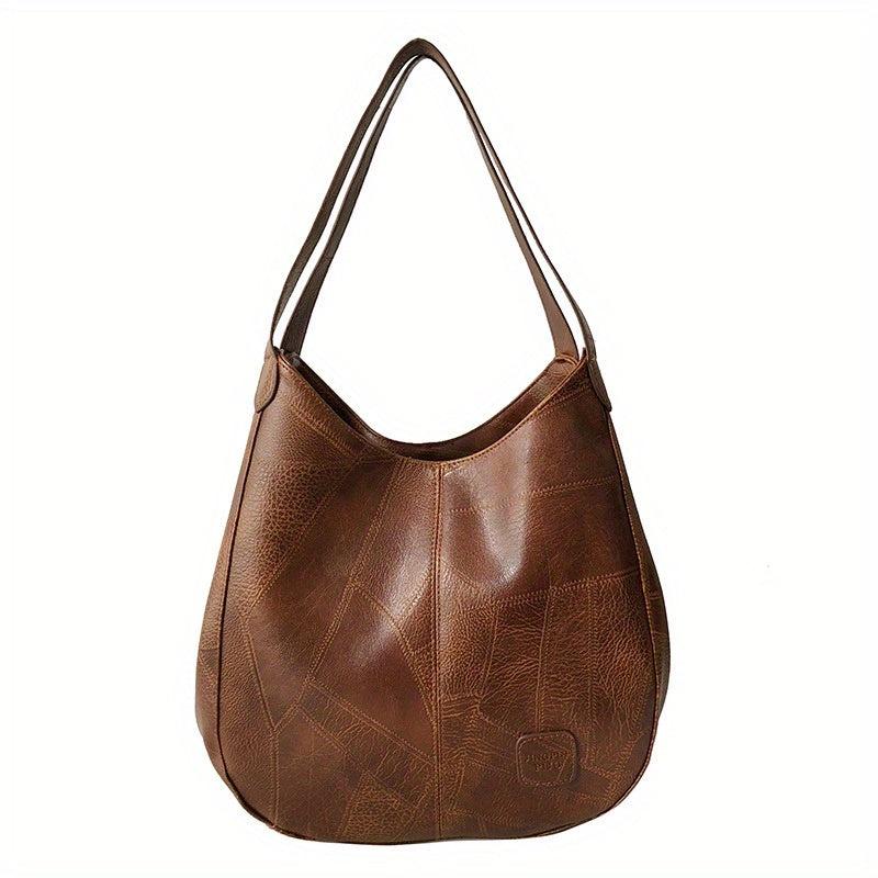 Vintage Hobo Shoulder Bag Solid Tote Bag For Work