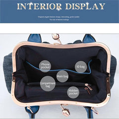 Denim 3D Floral Handbag Women's Casual Shoulder Bag Double Handle Bag