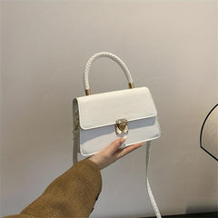 Crocodile Pattern Handbag Small Crossbody Bag PU Leather Flap Purse