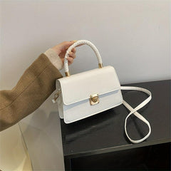 Crocodile Pattern Handbag Small Crossbody Bag PU Leather Flap Purse