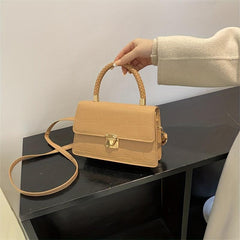 Crocodile Pattern Handbag Small Crossbody Bag PU Leather Flap Purse