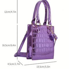 Crocodile Embossed Shoulder Bag Stylish Mobile Phone Crossbody Bag