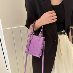 Crocodile Embossed Shoulder Bag Stylish Mobile Phone Crossbody Bag