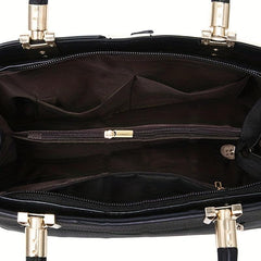 Colorblock Tote Satchel Bag Classic Shoulder Bag for Work