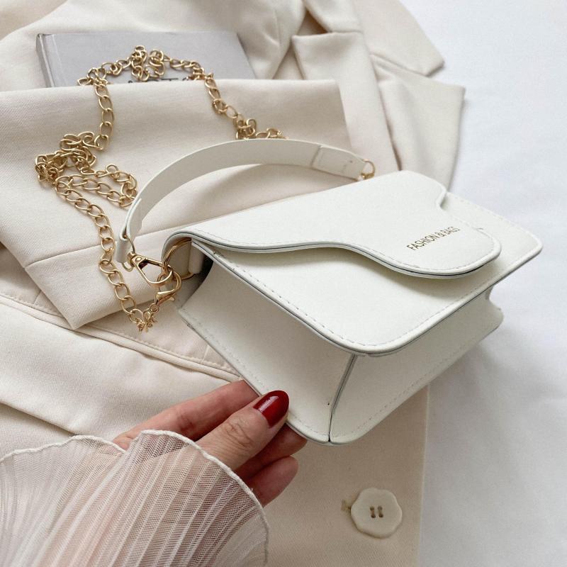 Graphic Mini Chain Crossbody Bag with Top Handle