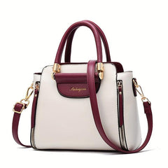 Women's Contrast Crossbody Bag Top Handle Satchel Purse