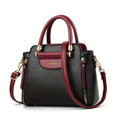 Women's Contrast Crossbody Bag Top Handle Satchel Purse