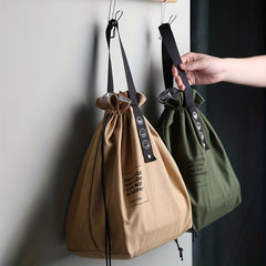 Insulated Lunch Bag Drawstring Handbag Letter Print Picnic Work