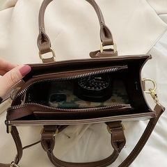 Top Handle Satchel Crossbody Bag PU Leather Handbag Purse