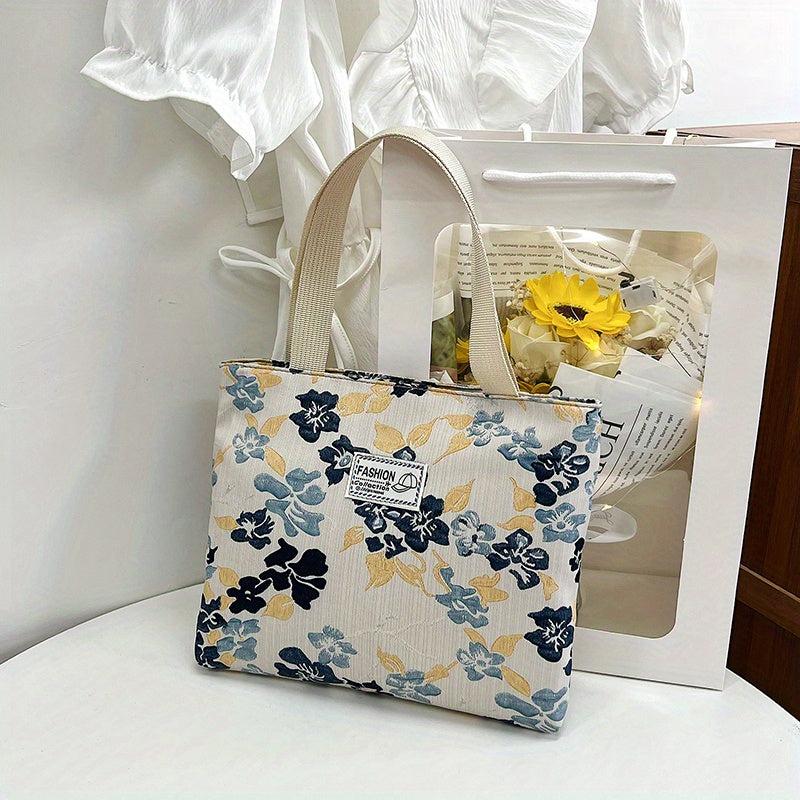 Floral Print Small Tote Bag Coin Purse
