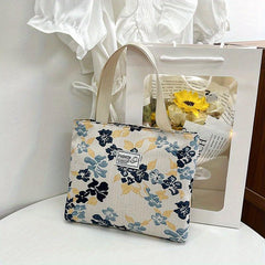 Floral Print Small Tote Bag Coin Purse