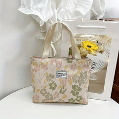 Floral Print Small Tote Bag Coin Purse