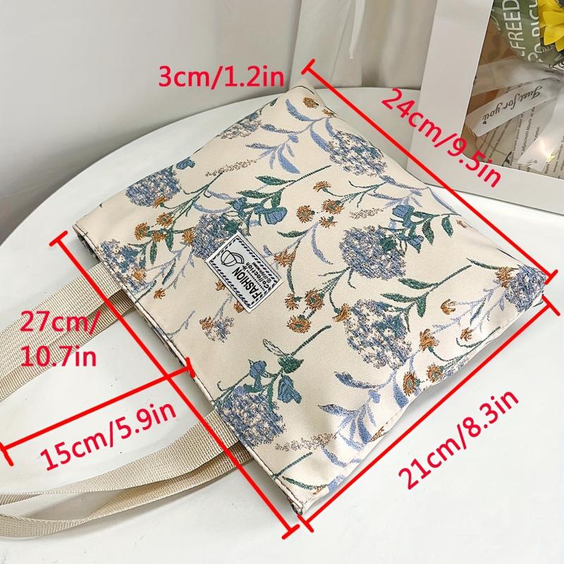 Floral Print Small Tote Bag Coin Purse