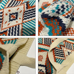 Geometric Graphic Handbag Knitting Tote Bag Foldable Shopper Bag