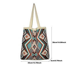 Geometric Graphic Handbag Knitting Tote Bag Foldable Shopper Bag