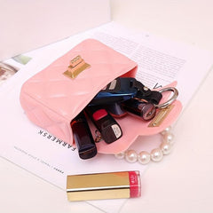 Quilted Crossbody Bag with Pearl Handle and Chain Strap