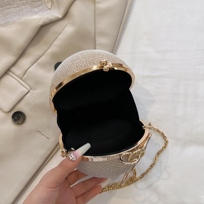 Rhinestone Chain Ball Clutch Glitter Handbag