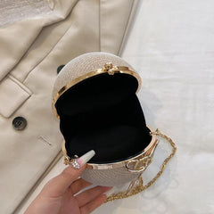 Rhinestone Chain Ball Clutch Glitter Handbag
