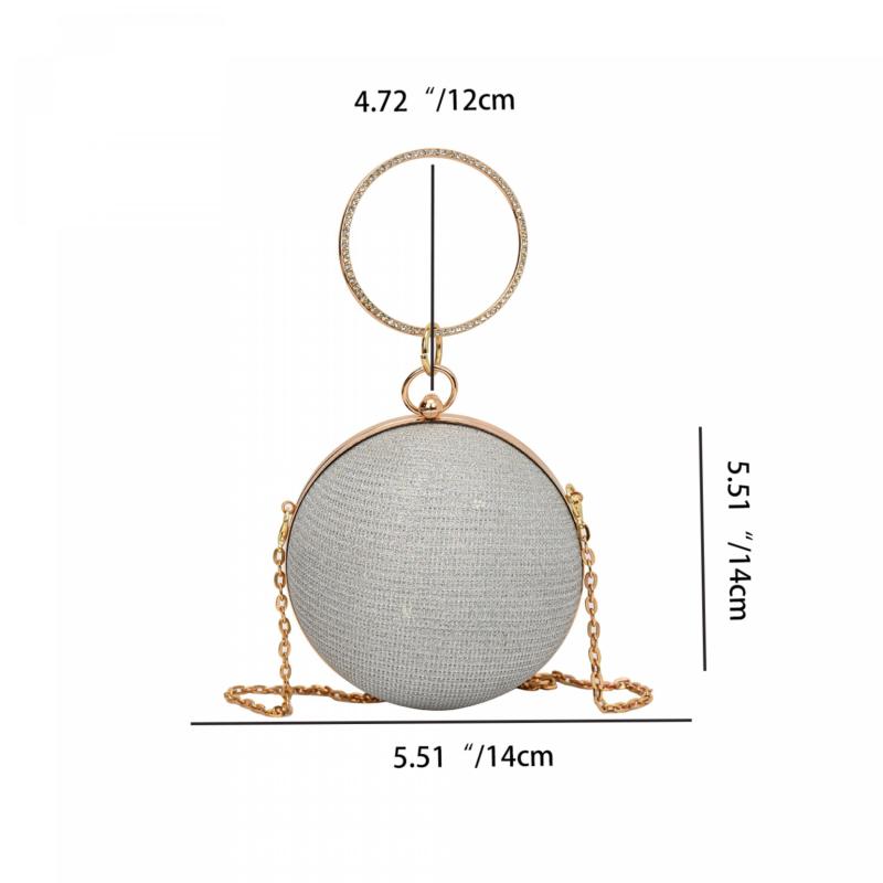 Rhinestone Chain Ball Clutch Glitter Handbag