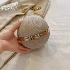 Rhinestone Chain Ball Clutch Glitter Handbag