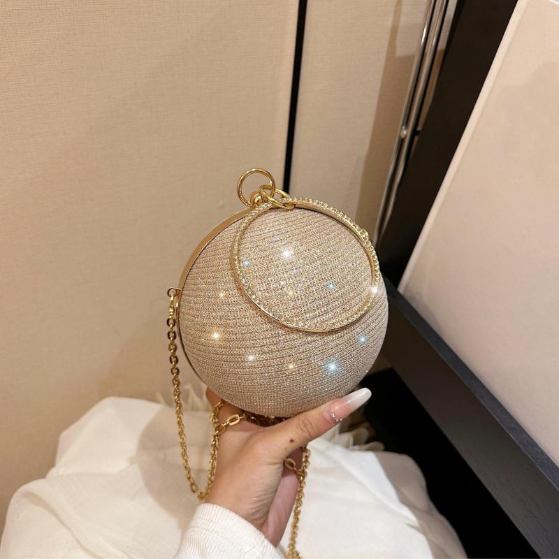 Rhinestone Chain Ball Clutch Glitter Handbag
