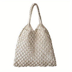 Mesh Hollow Out Crochet Bag Woven Summer Beach Bag Casual Grocery Shopping Bag