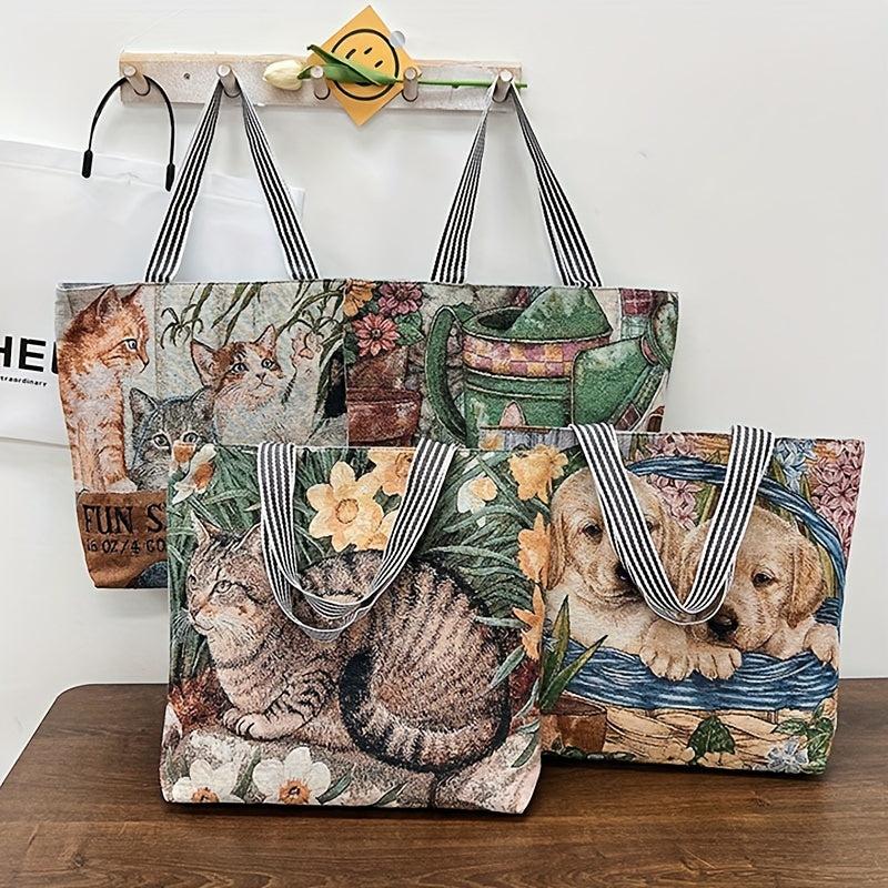 Vintage Pattern Shoulder Bag All Match Handbag Versatile Storage Bag
